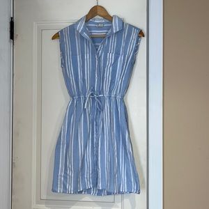Japna 100% Cotton Tank Stripe Summer Dress with waist tie